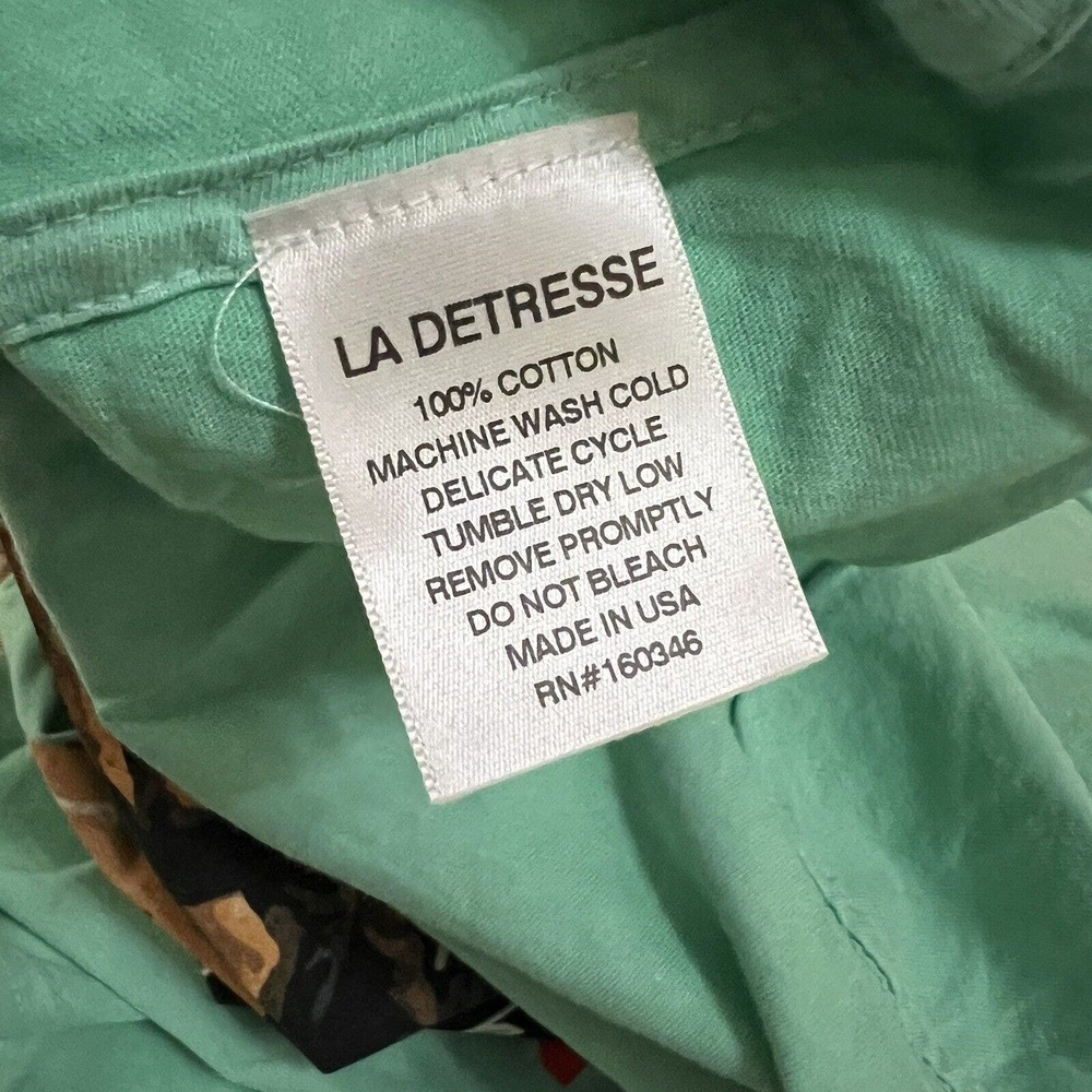 La Detresse Womens NWT Sz L Thin Mint Green Panic O'Clock Short Slv T Shirt $160 - Picture 4 of 6